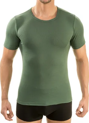 Produktbild von HERMKO 3840 Herren Business Shirt aus 100% Baumwolle, kurzarm Hemd, 1/2-Arm Unterhemd in vielen Farben, Größe:D 9 = EU 3XL, Farbe:olive