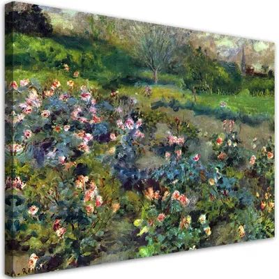 Produktbild von Leinwandbild  Rosenhügel - Auguste Renoir 90x60 Feeby Bunt bild für die wand bereit zum aufhängen