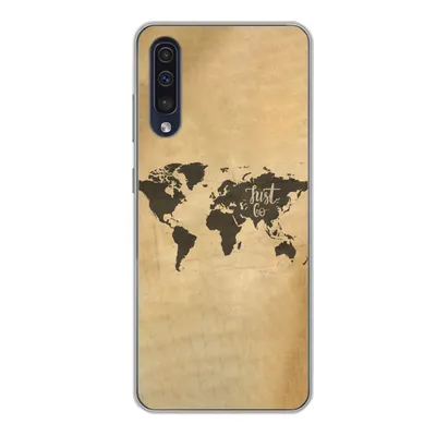 Produktbild von MuchoWow® Handyhülle Schutzhülle Hülle für Samsung Galaxy A50 Weltkarte - Karte - Sprichwörter Silikon Softcase Handy Hülle - Mobiltelefonhülle