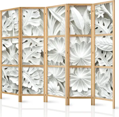 Obrázek produktu pro Japonský paraván Pozadí a vzory 225x172 cm 5dílný šedý