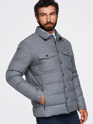 Immagine prodotto di Giacca OMBRE, leggermente imbottita, dal design classico ed elegante, modello OM-JALP-0256, colore grigio, taglia M