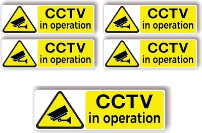 Produktbild von CCTV-Schild, Operationsschild, Aufkleber, CCTV-Schilder, für den Innen- und Außenbereich, Warnschilder, selbstklebender Aufkleber (15 x 5 cm), 5 Stück