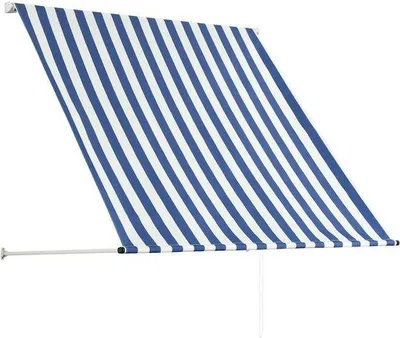 Immagine prodotto di Tende da sole realizzate a mano - Estensibili - 100x150 cm - Blu e bianco - Resistenti ai raggi UV e idrorepellenti - Protezione per balconi, terrazze e finestre
