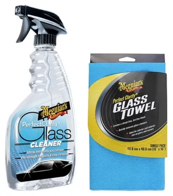 Produktbild von Meguiar's® Perfect Clarity Scheibenreiniger Glasreiniger Glass Cleaner 473 ml + Glasreinigungstuch Glass Towel