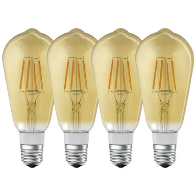 Produktbild von LEDVANCE Smart+ BT CLA Edison 55 6 W/2400K E27 4PACK LED-Lampe, Sockel E27, 6 Watt, Warmweiß, 2400 K,  dimmbar, Amazon Alexa / Apple HomeKit / Google Home,6kWh/1000h