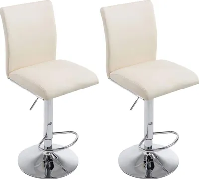 Produktbild von 2er Set Barhocker Köln Kunstleder chrom creme