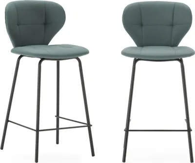 Immagine prodotto di Calicosy - Set di 2 sgabelli con gambe in metallo nero H67 cm - MAURA