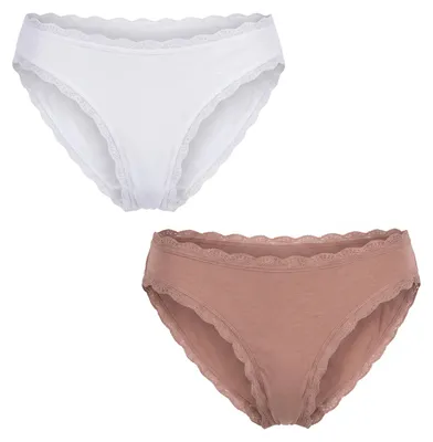 Produktbild von DIM 2er-Pack Daily Coton Dentelle Damen-Baumwollslips AD2DDPX