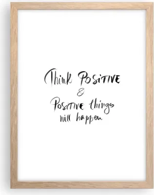 Produktbild von Gerahmtes Poster - Rahmen in heller Eiche - Motto Gedanke positiv - 30x40 cm - Wand Bild - Wanddeko - Wandbilder - Wandposter - Bilderrahmen - Bilder - Kunstdruck - Wandbild - P2NPA30x40-4162