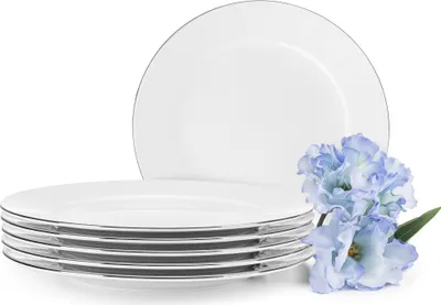 Obrázok produktu pre KONSIMO Dezertné taniere 6 ks "MUSCARI", biely, porcelán, MODERN, Ø21,5cm