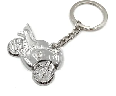 Produktbild von Onwomania Motorrad Krad Bock Schlüsselanhänger Metall Glücksbringer in Alu Geschenkbox, ideal zum Verschenken