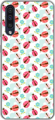 Produktbild von MuchoWow® Handyhülle Schutzhülle Hülle für Telefoonhoesje Samsung Galaxy A50 Mädchen - Marienkäfer - Blumen - Muster - Mädchen - Kinder - Kinder Silikon Softcase Handy Hülle - Mobiltelefonhülle