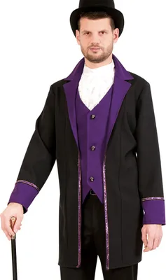 Produktbild von Herren Vampir Graf Vlad Jacke Gehrock mit Westeneinsatz Gr. XL Halloween Karneval