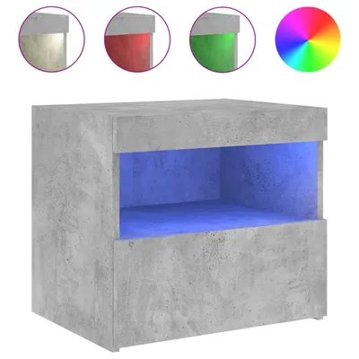 Produktbild von Nachttisch mit LED-Leuchten Betongrau 50x40x45 cm