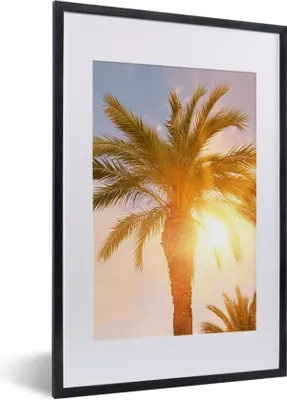 Produktbild von MuchoWow® Gerahmtes Poster Palme - Sommer - Sonne - Tropisch 40x60 cm - Poster mit Schwarzem Bilderrahmen Wandposter Rahmen Foto Bilder - Poster in Rahmen