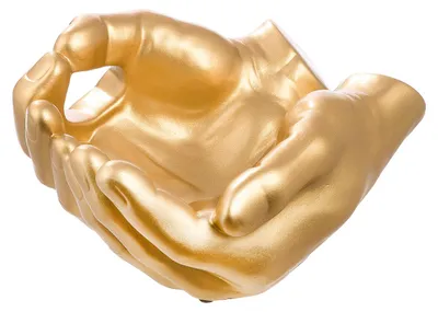Zdjęcie produktu dla GILDE Schale, Hände, "Buddha", Keramik, goldfarben, , L. 23 cm, B. 27 cm, H. 13 cm 55991