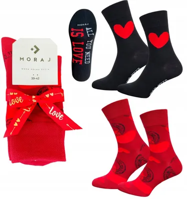 Produktbild von Pofantazjujmy Herren Premium Baumwollsocken Valentinstag Motiv