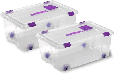 Imagen del producto de Caja de Almacenaje 42 L con Ruedas Pack 2 COM-FORT HOUSE