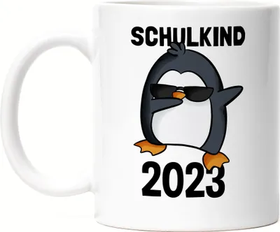 Produktbild von Schulkind 2023 Tasse Einschulung 1. Klasse Pinguin Dab Geschenkidee Grundschule Kindergarten Vorbei