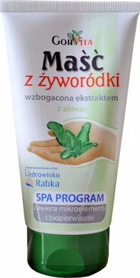 A tube of GORVITA cream with aloe extract.