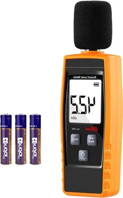 Obrázek produktu pro Přenosný měřič hluku 30–130 dB, žlutý, digitální
