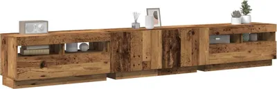 Produktbild von Cloris DesignMöbel TV-Schränke - Braun TV-Schrank mit LED-Leuchten Altholz-Optik 260x35x40cm Schlichtes3364816