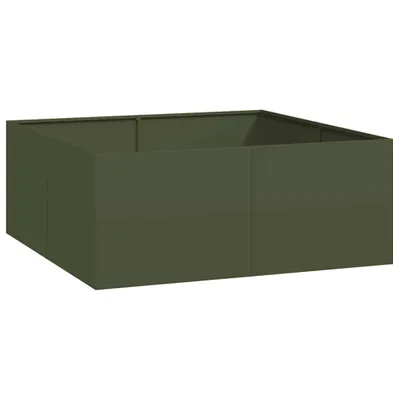 Produktbild von vidaXL Pflanzgefäß Olivgrün 100x100x40 cm Stahl