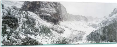 Produktbild von Bilder auf glas - Einteilig - Berge See Schnee - 90x30cm - Glasbilder - Wandbilder - Bilder - zum Aufhängen bereit - Wanddekoration aus Glas - Glas Bilder - Wandbild auf Glas - GAB90x30-4377