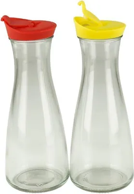 Immagine prodotto di Caraffa in vetro con coperchio 1 litro 2 pezzi rosso/giallo