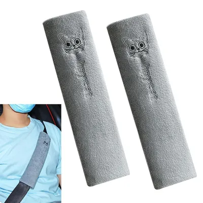 Image de Coussin de siège pour enfant, lot de 2, motif chat mignon, respirant, doux pour la peau, idéal pour voiture, sac à dos, valise
