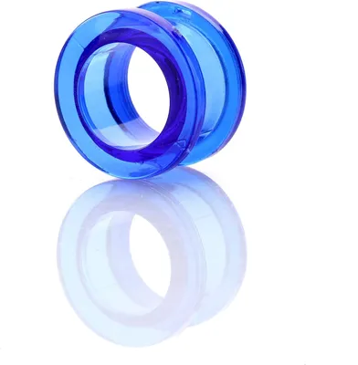 Produktbild von Ohr Flesh Tunnel Piercing Acryl Screw on Blau UV Transparent.1395.B.8mm