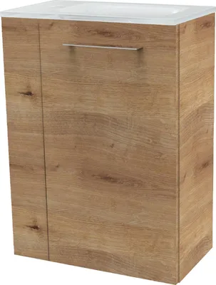 Produktbild von Fackelmann SBC MILANO Gäste WC Set 2-teilig 45 cm, Braun hell, rechts, Glas Weiß