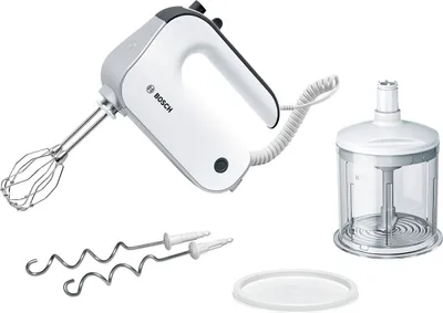 Produktbild von Bosch MFQ4850, Handmixer, Schwarz, Weiß, Mixen, Tasten, CE, VDE, Edelstahl