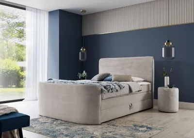 Produktbild von YOURHOUSE24 Boxspringbett Plaza Bonell-Matratze und Topper, mit zwei Bettkästen für die Bettwäsche, kontinentales Bett, kontinentales Bett (Farbe: Poso 2, Größe: 200x200 cm)