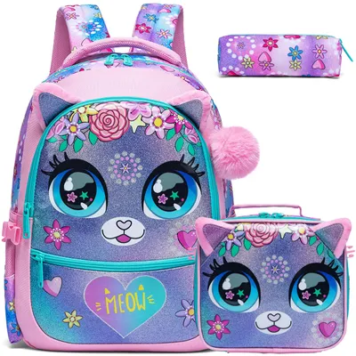 Productafbeelding van Omgoods - 3-in-1 Schoolrugzak voor Meisjes, 16 Inch Set
