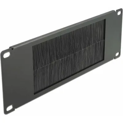 Produktbild von DeLOCK 10″ Kabelmanagement Bürstenleiste 2 HE schwarz, Bürstenleiste, Metall, Nylon, Schwarz