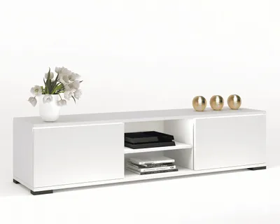 Produktbild von Fernsehschrank TV-Lowboard KING STEHEND Mit LED Weiß Matt/Weiß Matt 160cm