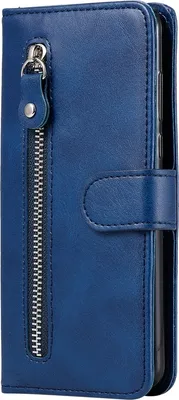 Produktbild von Mobigear Zipper  Xiaomi Redmi Note 9 Hülle Klapphülle Geldbörse - Blau