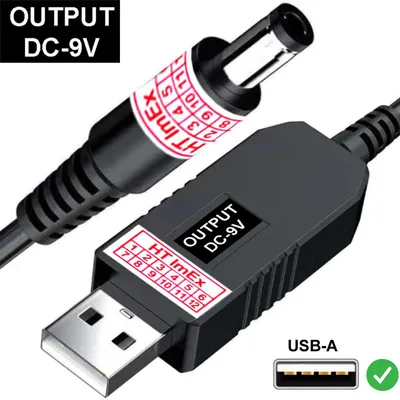 Produktbild von USB Stromkabel auf DC Hohlstecker 5.5 x 2.5mm Ladekabell cable Booster 5V zu 9V