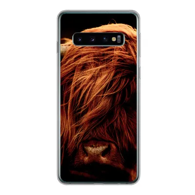 Produktbild von MuchoWow® Handyhülle Schutzhülle Hülle für Samsung Galaxy S10 Schottischer Highlander - Kuh - Hörner - Porträt - Tiere Silikon Softcase Handy Hülle - Handytasche