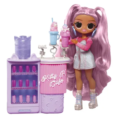 A doll and a cafe playset.