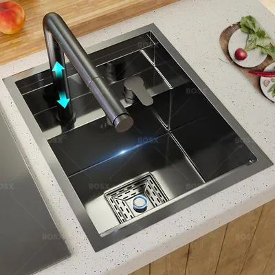 Immagine prodotto di Lavello sottotop compatto - Lavello in acciaio inossidabile - Vasca singola - Acciaio inossidabile 3 mm con coperchio