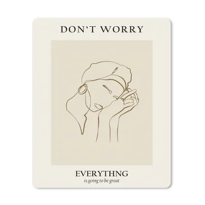 Produktbild von MuchoWow® Mauspad Mousepad Frau - Linienkunst - Zitate - Text 30x40 cm - Mousepads - Maus Mat - Pad - Mausunterlage - Mausmatten