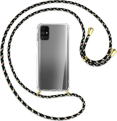 Produktbild von Handykette Backcover-Schutzhülle mit Band (Metall goldfarben) für Samsung Galaxy M31s - camouflage