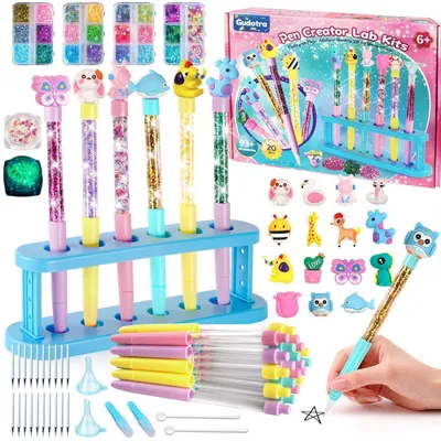 Immagine prodotto di Kit per creare matite colorate, 93 pezzi, per bambini dai 5 ai 12 anni. Set per il fai-da-te con glitter, ideale come regalo