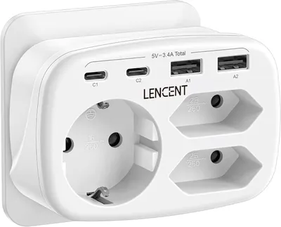 Produktbild von Steckdosenadapter mit USB-Anschluss, USB-C-Steckdosen – 7-in-1 Adapter