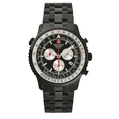 Produktbild von Swiss Alpine Military Herren Uhr Chronograph Analog Quarz 7078.9177SAM Edelstahl
