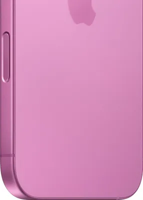 Close-up of the back of a pink iPhone.