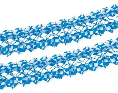 Produktbild von 40x Motiv-Girlande Ø 16 cm · 4 m "Bayrisch Blau" schwer entflammbar