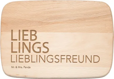 Produktbild von Mr. & Mrs. Panda Holzbrett Lieblingsfreund - Transparent - Geschenk, Herz, Schneidebrett, schneidebrettchen, Holzbrettchen, bester Freund, Partner, Spruch, Geschenkidee